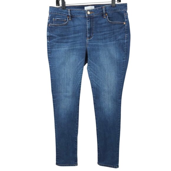 Loft Curvy Skinny Jeans Womens Size 30/10 Medium Wash Mid Rise Denim - Picture 1 of 15